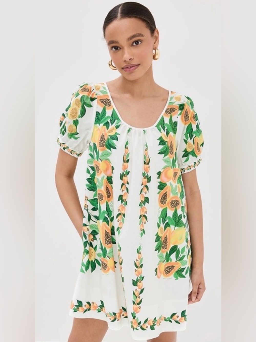 FARM RIO | Papaya salad scarf mini dress XS